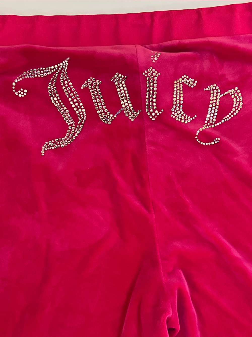 Juicy Couture OG BIG BLING VELOUR TRACK PANTS Hot Pink - Picture 10 of 13